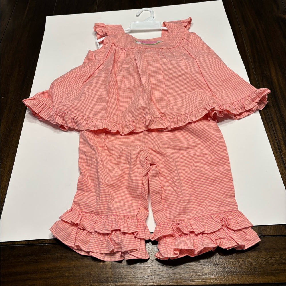PETIT AMI ZU OUTFIT  SIZE 4T
ORANGE GINGHAM COTTON
SOUTHERN TRADITION